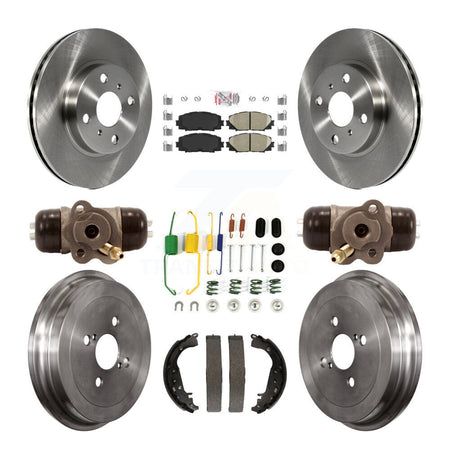 Front Rear Disc Brake Rotors Ceramic Pads And Drum Kit (9Pc) For Toyota Yaris K8A-105409