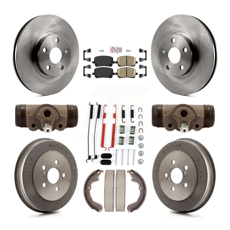 Front Rear Disc Brake Rotor Ceramic Pad And Drum Kit (9Pc) For Toyota Matrix Pontiac Vibe K8A-105420