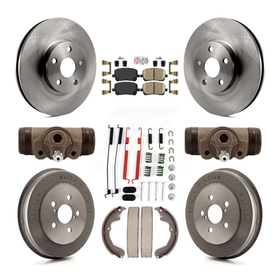 Front Rear Disc Brake Rotor Ceramic Pad And Drum Kit (9Pc) For Toyota Matrix Pontiac Vibe K8A-105421
