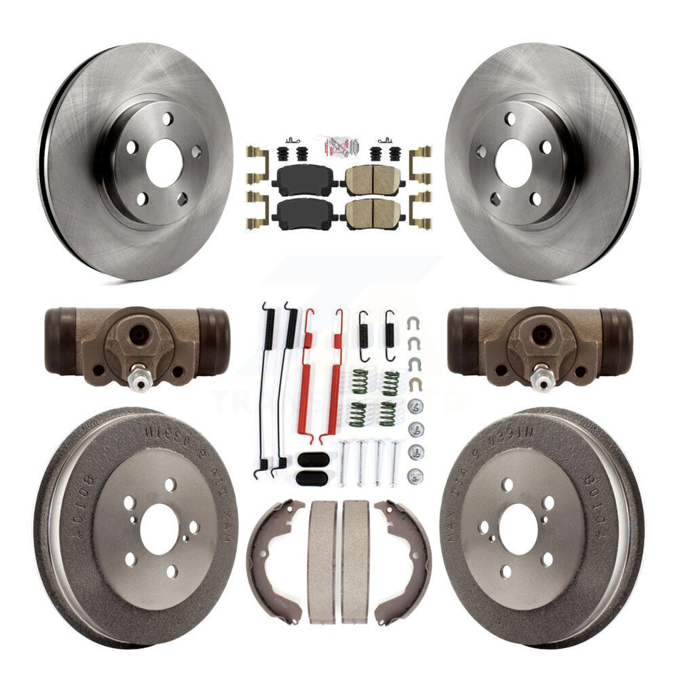 Front Rear Disc Brake Rotor Ceramic Pad And Drum Kit (9Pc) For Toyota Matrix Pontiac Vibe K8A-105421