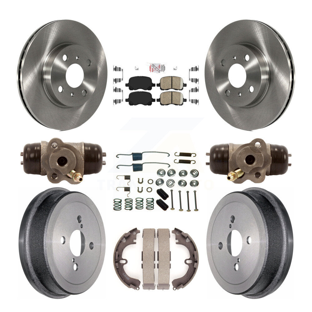 Front Rear Disc Brake Rotor Ceramic Pad Drum Kit (9Pc) For Toyota Corolla Chevrolet Prizm K8A-105422
