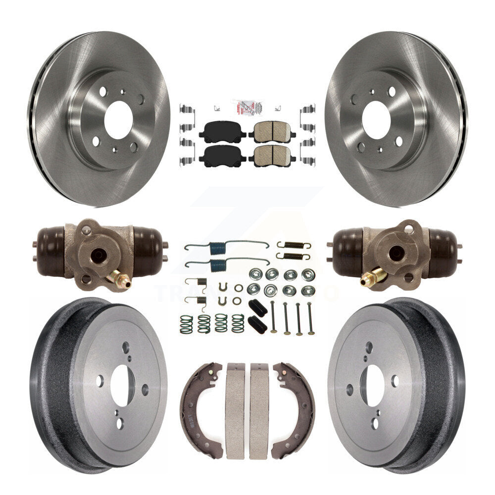 Front Rear Brake Rotor Ceramic Pad & Drum Kit (9Pc) For Toyota Corolla Non-ABS From 04 02 K8A-105425