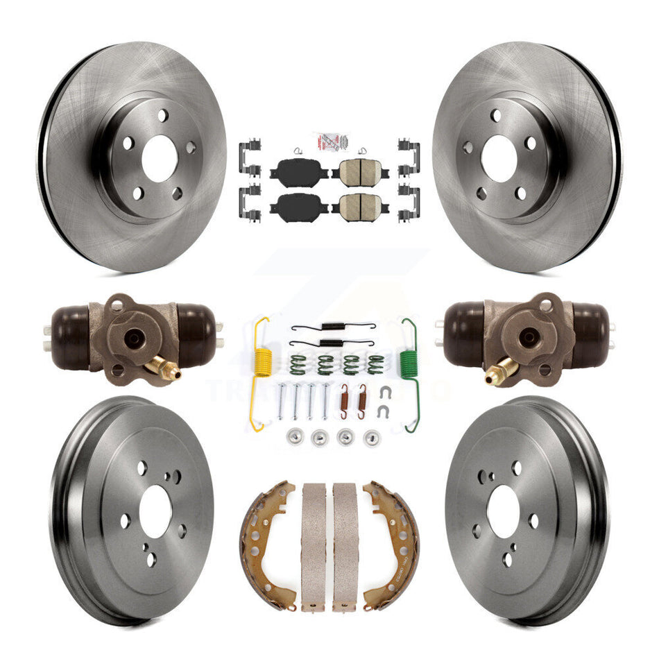 Front Rear Disc Brake Rotors Ceramic Pads And Drum Kit (9Pc) For 2003-2005 Toyota Celica K8A-105427