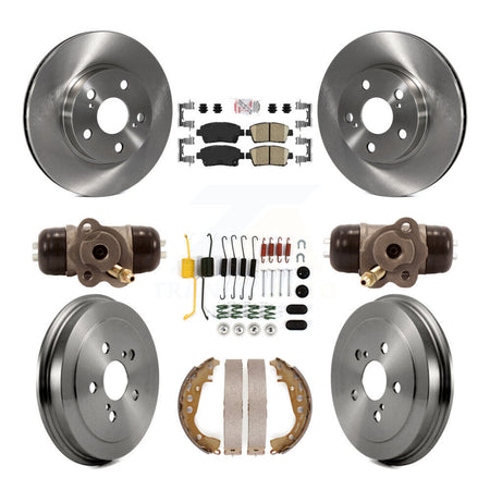 Front Rear Disc Brake Rotors Ceramic Pads And Drum Kit (9Pc) For 2004-2007 Toyota Prius K8A-105430