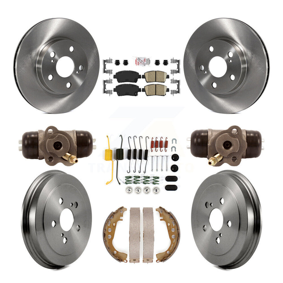 Front Rear Disc Brake Rotors Ceramic Pads And Drum Kit (9Pc) For 2004-2007 Toyota Prius K8A-105430