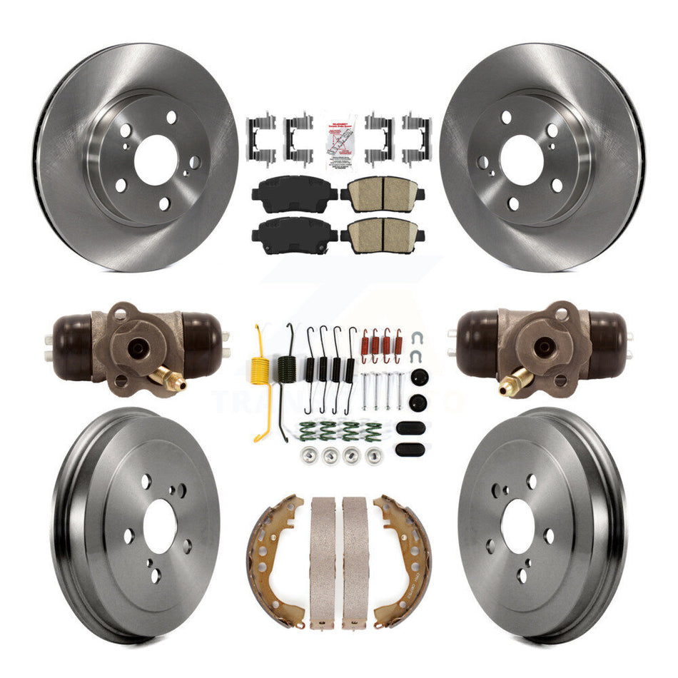 Front Rear Disc Brake Rotors Ceramic Pads And Drum Kit (9Pc) For 2004-2007 Toyota Prius K8A-105431