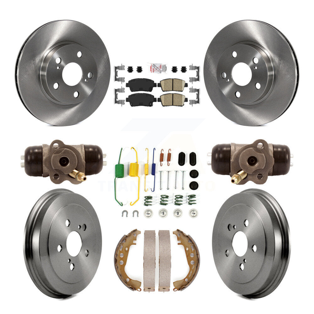 Front Rear Disc Brake Rotors Ceramic Pads And Drum Kit (9Pc) For 2008 Toyota Prius K8A-105434