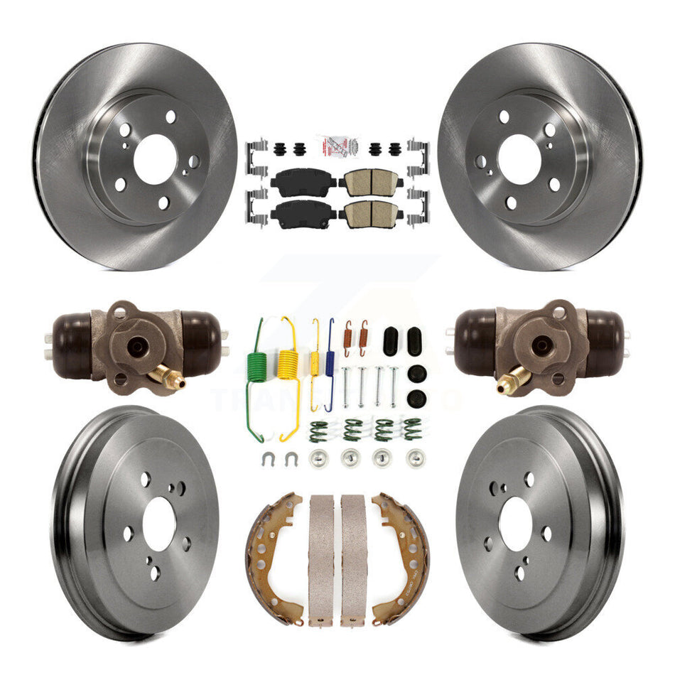 Front Rear Disc Brake Rotors Ceramic Pads And Drum Kit (9Pc) For 2008 Toyota Prius K8A-105434