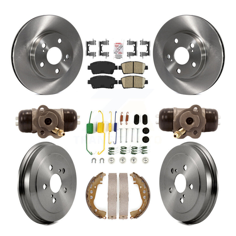 Front Rear Disc Brake Rotors Ceramic Pads And Drum Kit (9Pc) For 2008 Toyota Prius K8A-105435