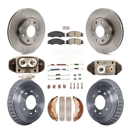 Front Rear Brake Rotors Semi-Metallic Pad Drum Kit (9Pc) For Kia Spectra rear brakes K8A-105451