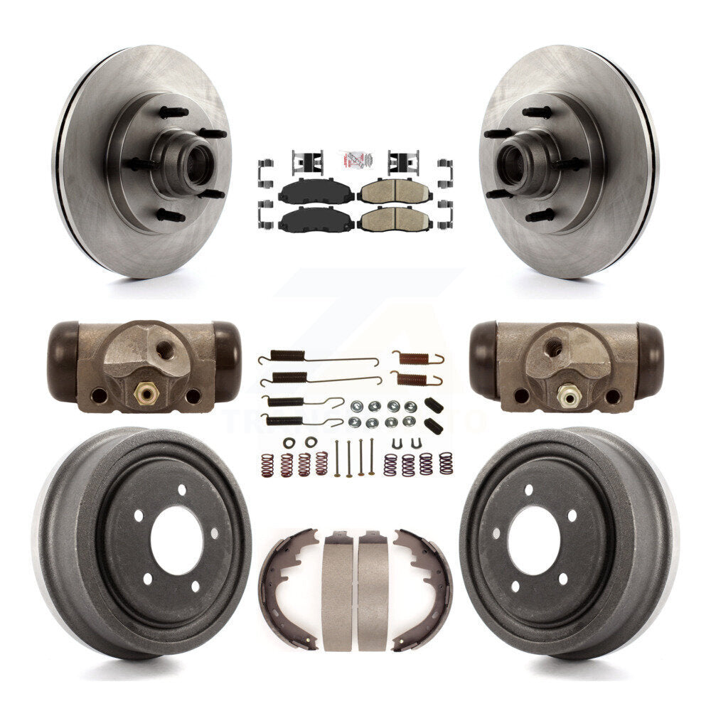 Front Rear Disc Brake Rotors Ceramic Pads And Drum Kit (9Pc) For Ford F-150 K8A-105465