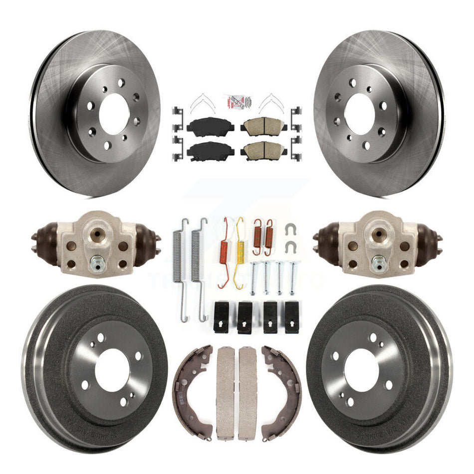 Front Rear Disc Brake Rotors Ceramic Pads And Drum Kit (9Pc) For Honda Fit K8A-105471