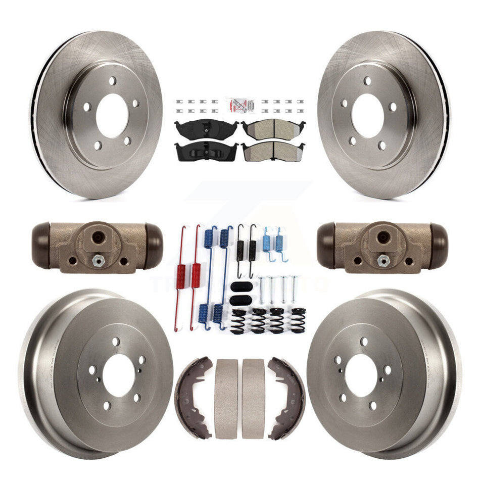 Front Rear Brake Rotors Semi-Metallic Pad Drum Kit (9Pc) For Dodge Caravan Grand Chrysler K8A-105473