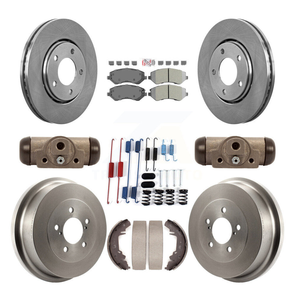 Front Rear Brake Rotors Semi-Metallic Pad Drum Kit (9Pc) For Dodge Caravan Grand Chrysler K8A-105474