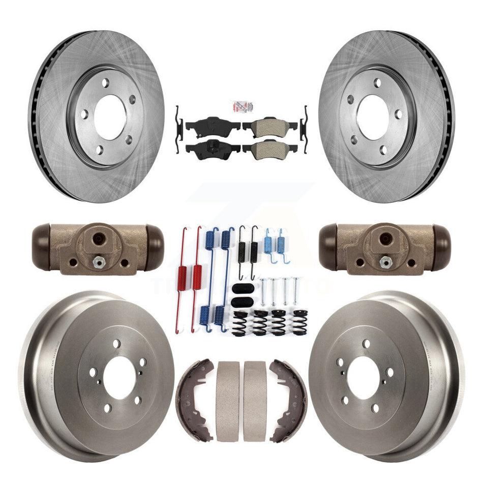 Front Rear Brake Rotors Semi-Metallic Pad Drum Kit (9Pc) For Dodge Caravan Grand Chrysler K8A-105476