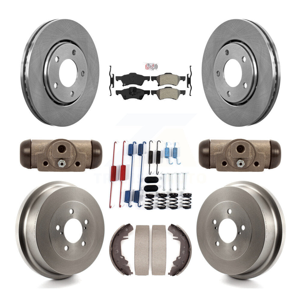Front Rear Disc Brake Rotor Semi-Metallic Pad & Drum Kit (9Pc) For Dodge Caravan Chrysler K8A-105477