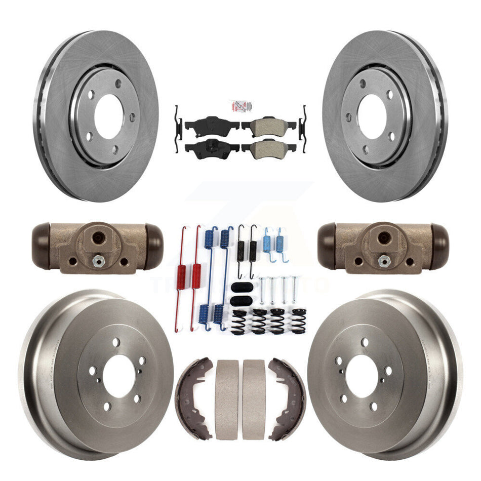 Front Rear Disc Brake Rotor Semi-Metallic Pad & Drum Kit (9Pc) For Dodge Caravan Chrysler K8A-105477