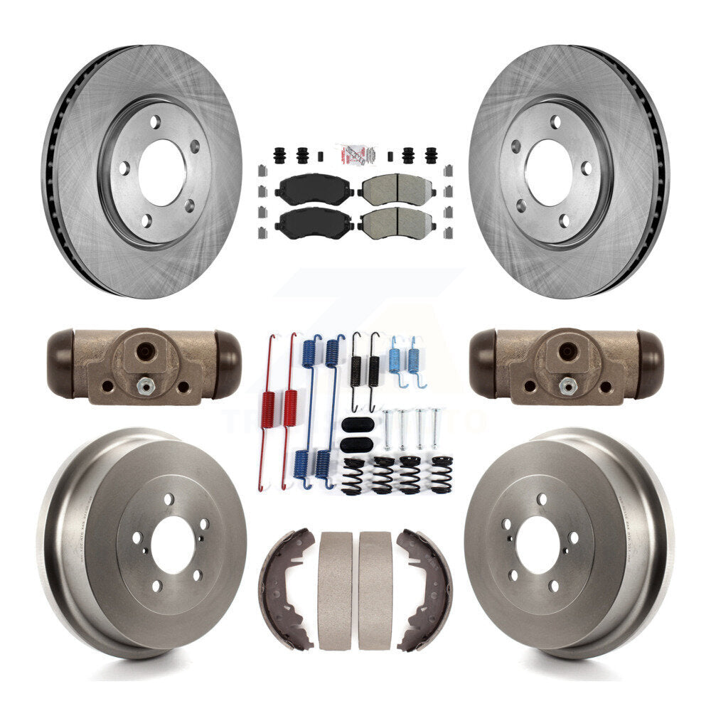 Front Rear Brake Rotors Semi-Metallic Pad Drum Kit (9Pc) For Dodge Grand Caravan Chrysler K8A-105479