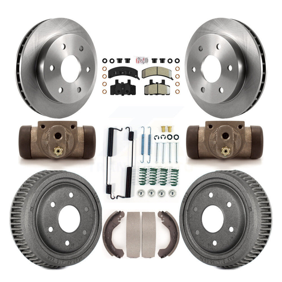 Front Rear Disc Brake Rotors Semi-Metallic Pads And Drum Kit (9Pc) For Chevrolet K1500 K8A-105480