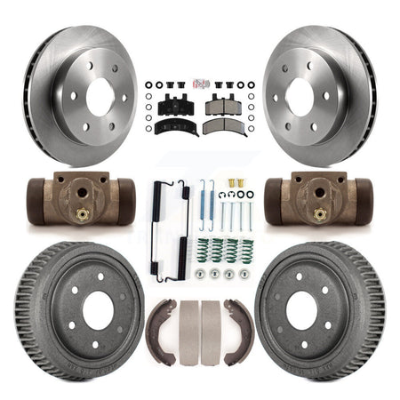 Front Rear Disc Brake Rotors Semi-Metallic Pads And Drum Kit (9Pc) For Chevrolet K1500 K8A-105481