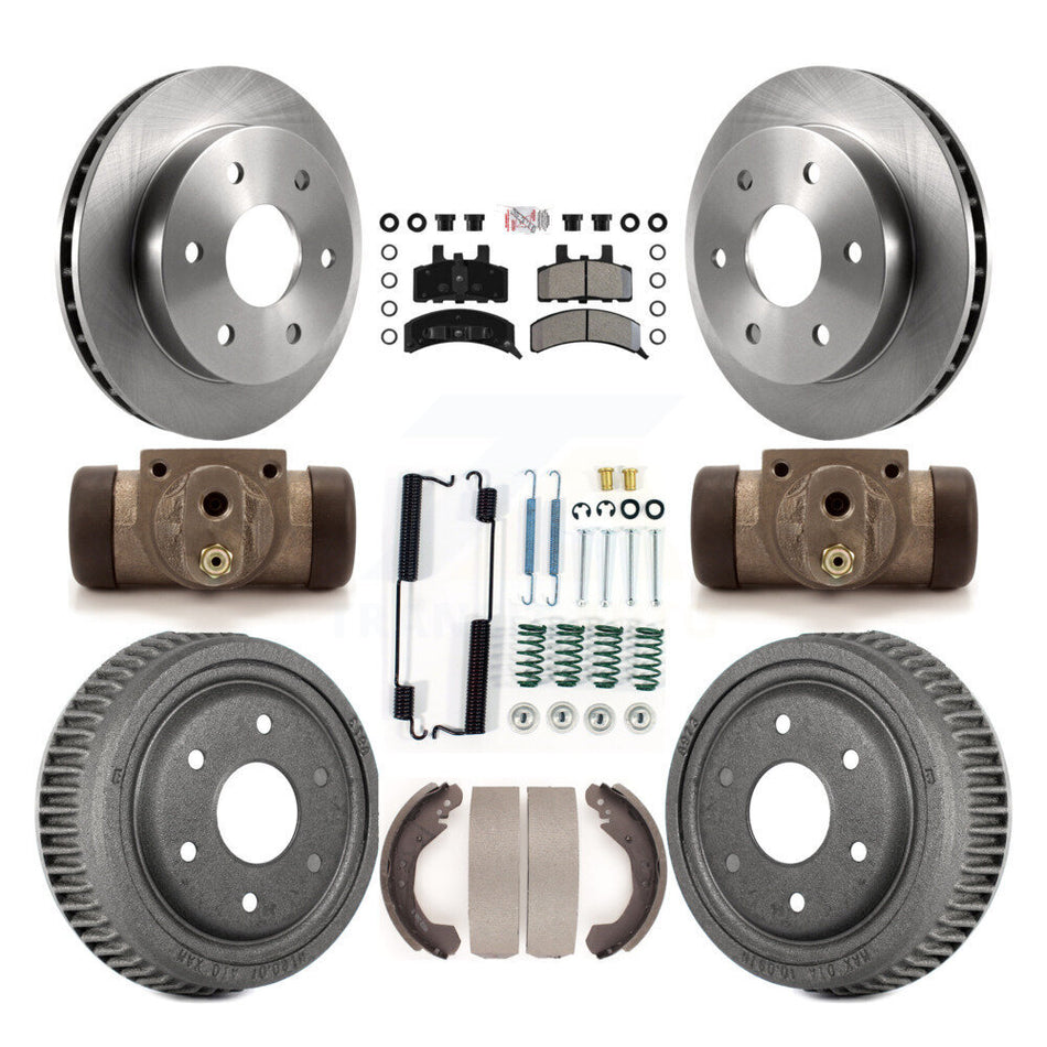 Front Rear Disc Brake Rotors Semi-Metallic Pads And Drum Kit (9Pc) For Chevrolet K1500 K8A-105481