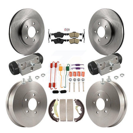 Front Rear Disc Brake Rotors Ceramic Pad & Drum Kit (9Pc) For Ford Escape Mercury Mariner K8A-105482