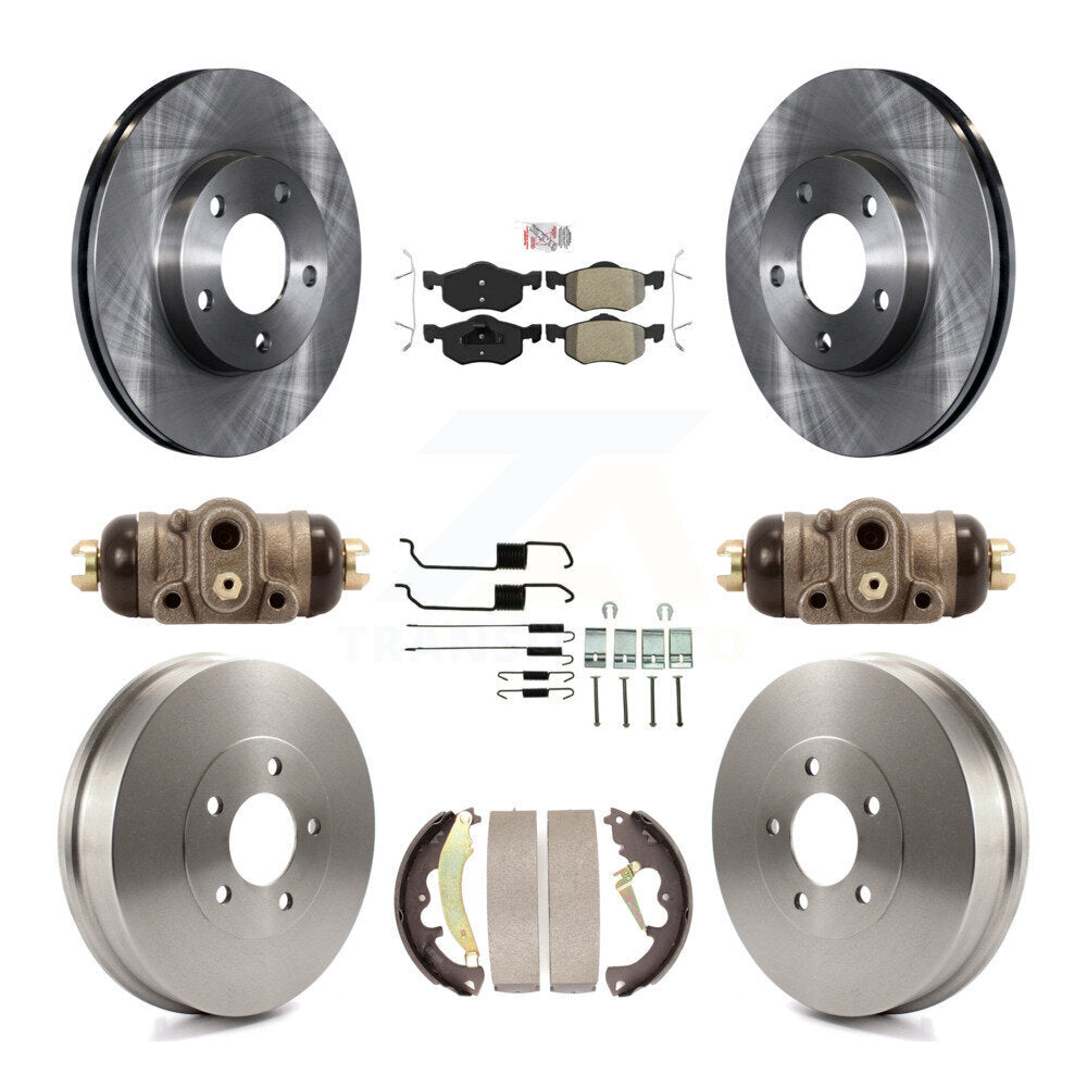 Front Rear Brake Rotor Semi-Metallic Pad & Drum Kit (9Pc) For Ford Escape Mercury Mariner K8A-105485