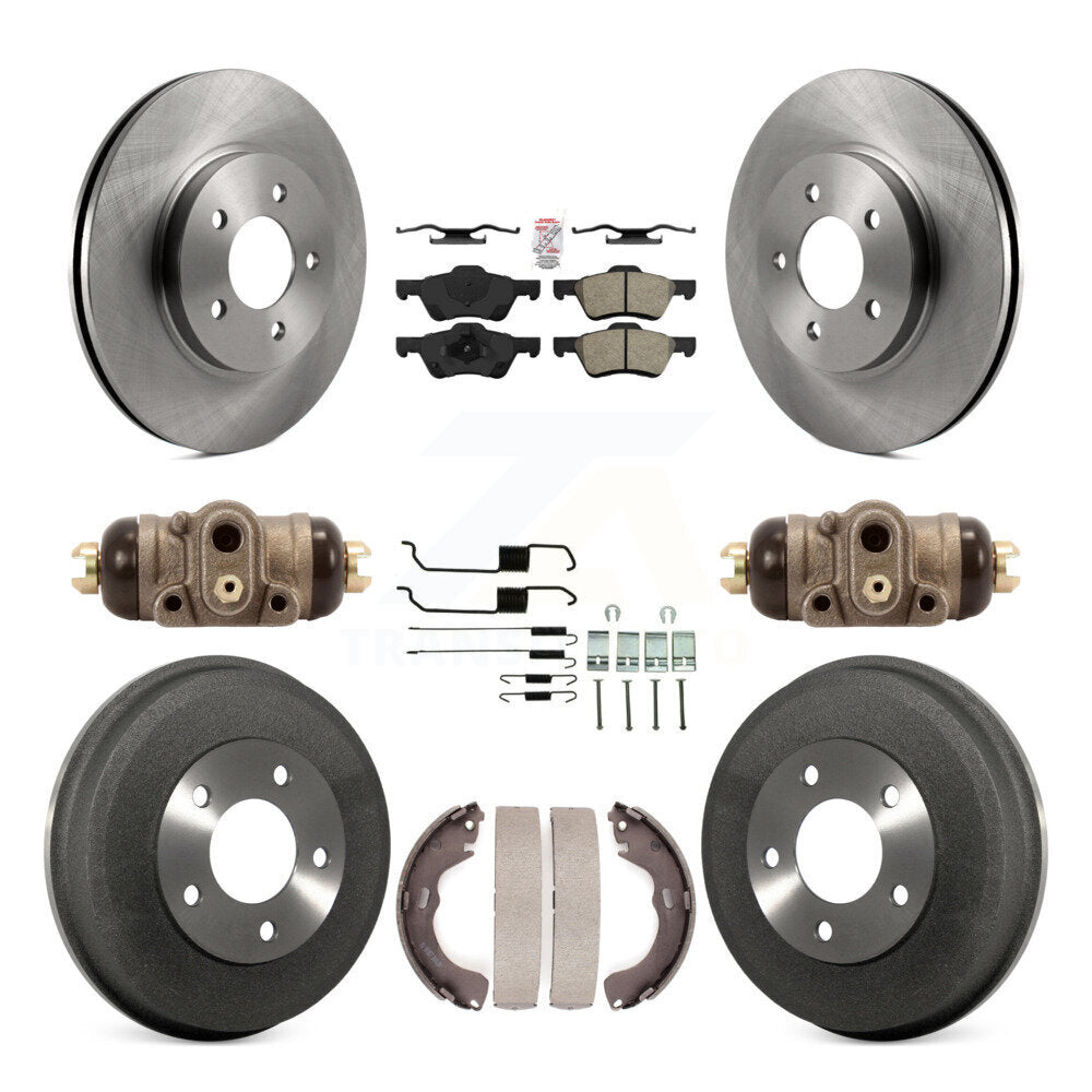 Front Rear Brake Rotor Semi-Metallic Pad & Drum Kit (9Pc) For Ford Escape Mercury Mariner K8A-105486