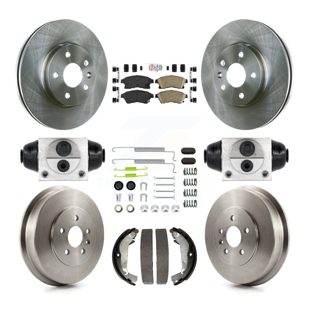 Front Rear Disc Brake Rotors Ceramic Pads And Drum Kit (9Pc) For Chevrolet Cruze Limited K8A-105489