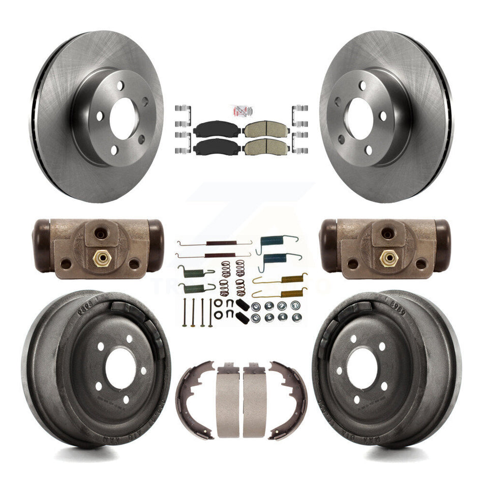 Front Rear Disc Brake Rotors Ceramic Pads And Drum Kit (9Pc) For Ford Ranger Mazda B4000 K8A-105494