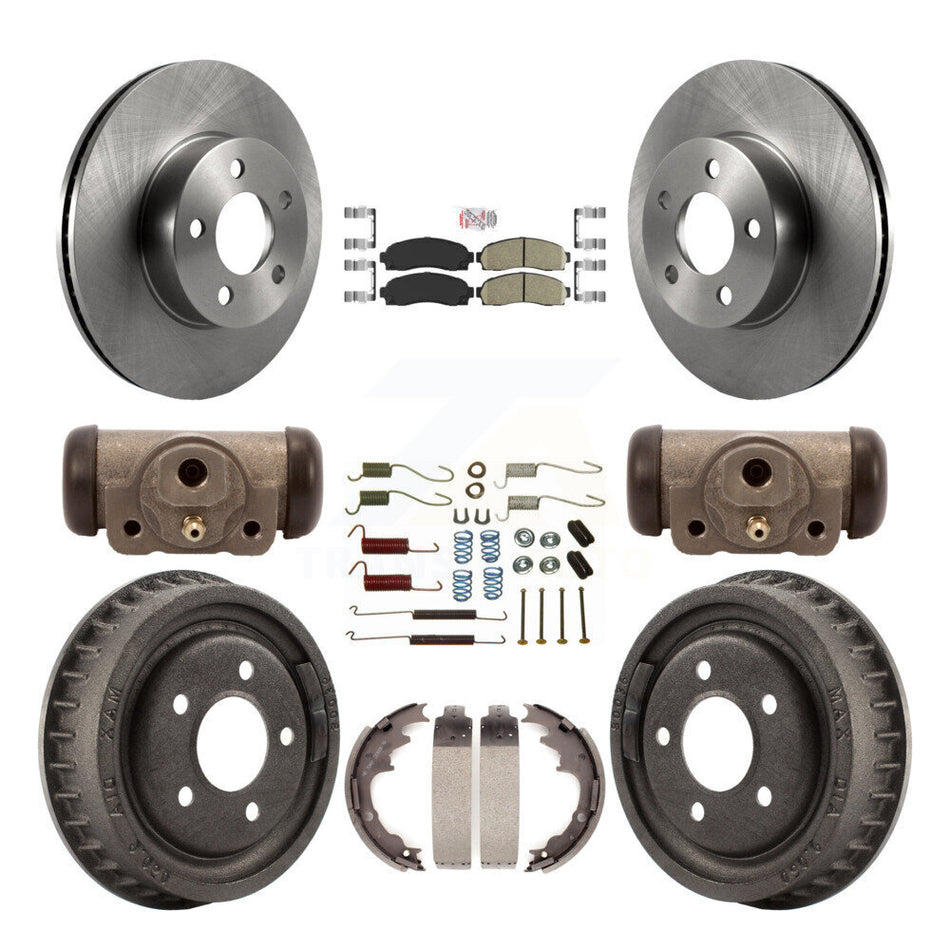 Front Rear Disc Brake Rotors Ceramic Pads And Drum Kit (9Pc) For Ford Ranger Mazda B4000 K8A-105496