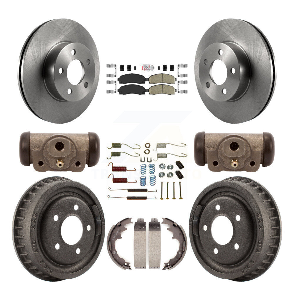 Front Rear Disc Brake Rotors Ceramic Pads And Drum Kit (9Pc) For Ford Ranger Mazda B4000 K8A-105497