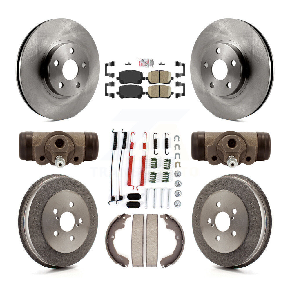 Front Rear Disc Brake Rotor Ceramic Pad And Drum Kit (9Pc) For Pontiac Vibe Toyota Matrix K8A-105511