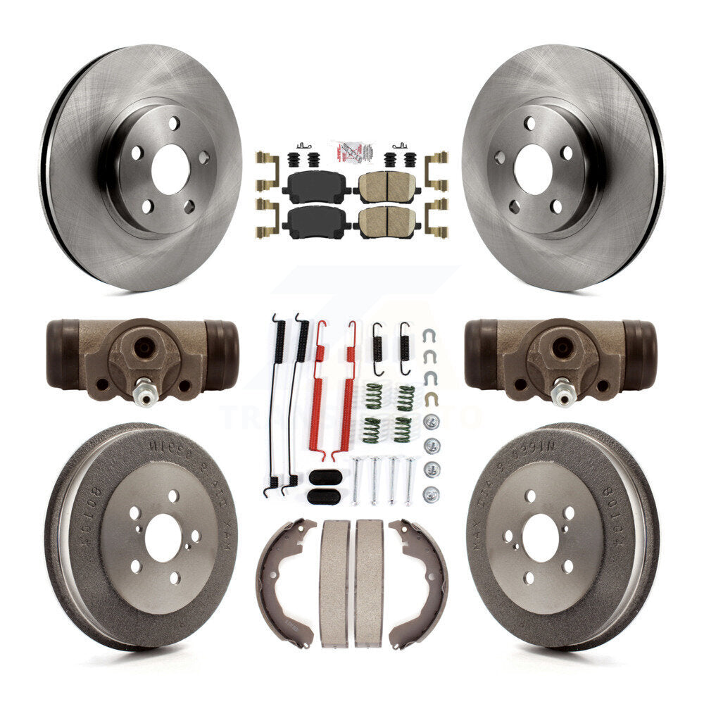 Front Rear Disc Brake Rotor Ceramic Pad And Drum Kit (9Pc) For Pontiac Vibe Toyota Matrix K8A-105512