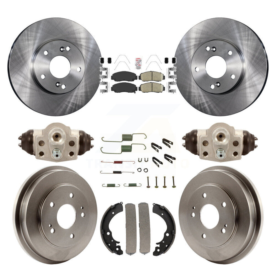 Front Rear Disc Brake Rotors Ceramic Pads And Drum Kit (9Pc) For Honda Civic GX K8A-105520