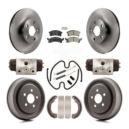 Front Rear Disc Brake Rotors Semi-Metallic Pads And Drum Kit (9Pc) For Chevrolet Cavalier K8A-105524