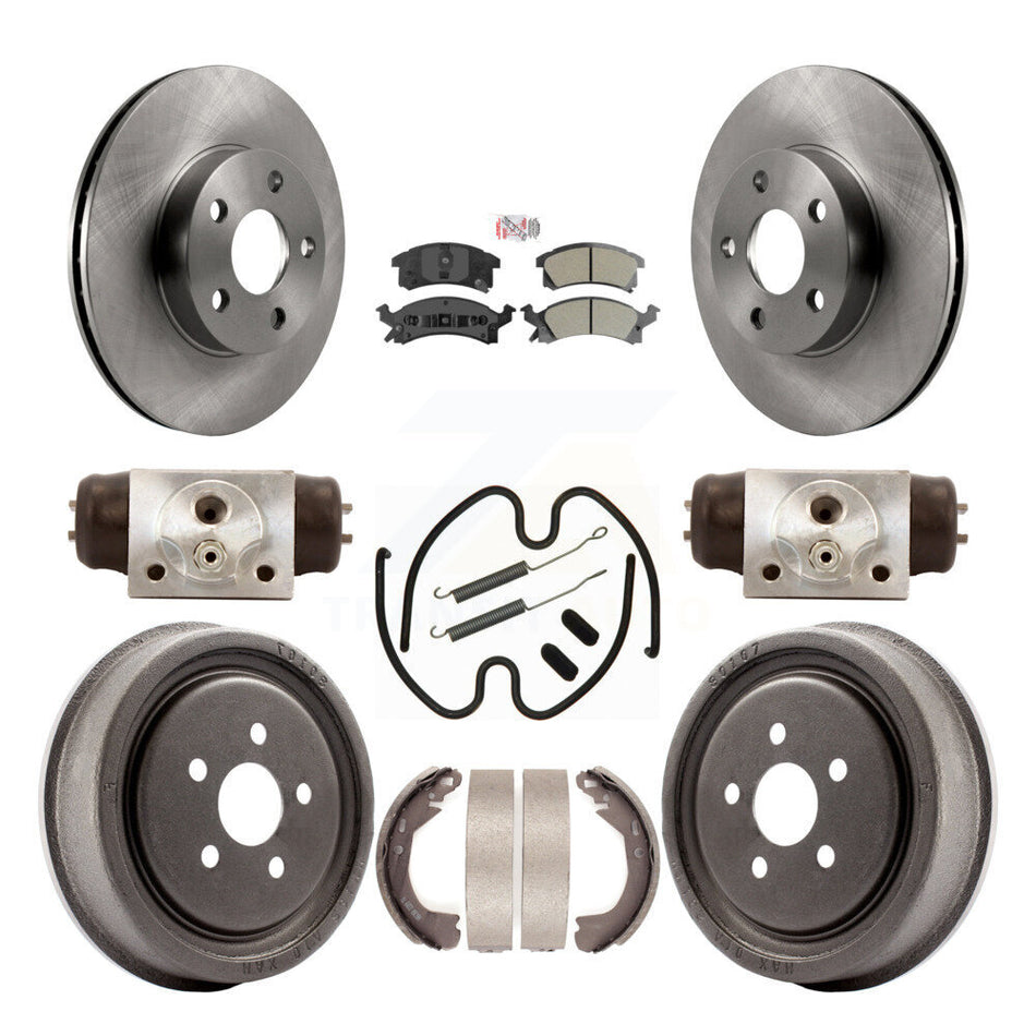 Front Rear Disc Brake Rotors Semi-Metallic Pads And Drum Kit (9Pc) For Chevrolet Cavalier K8A-105524