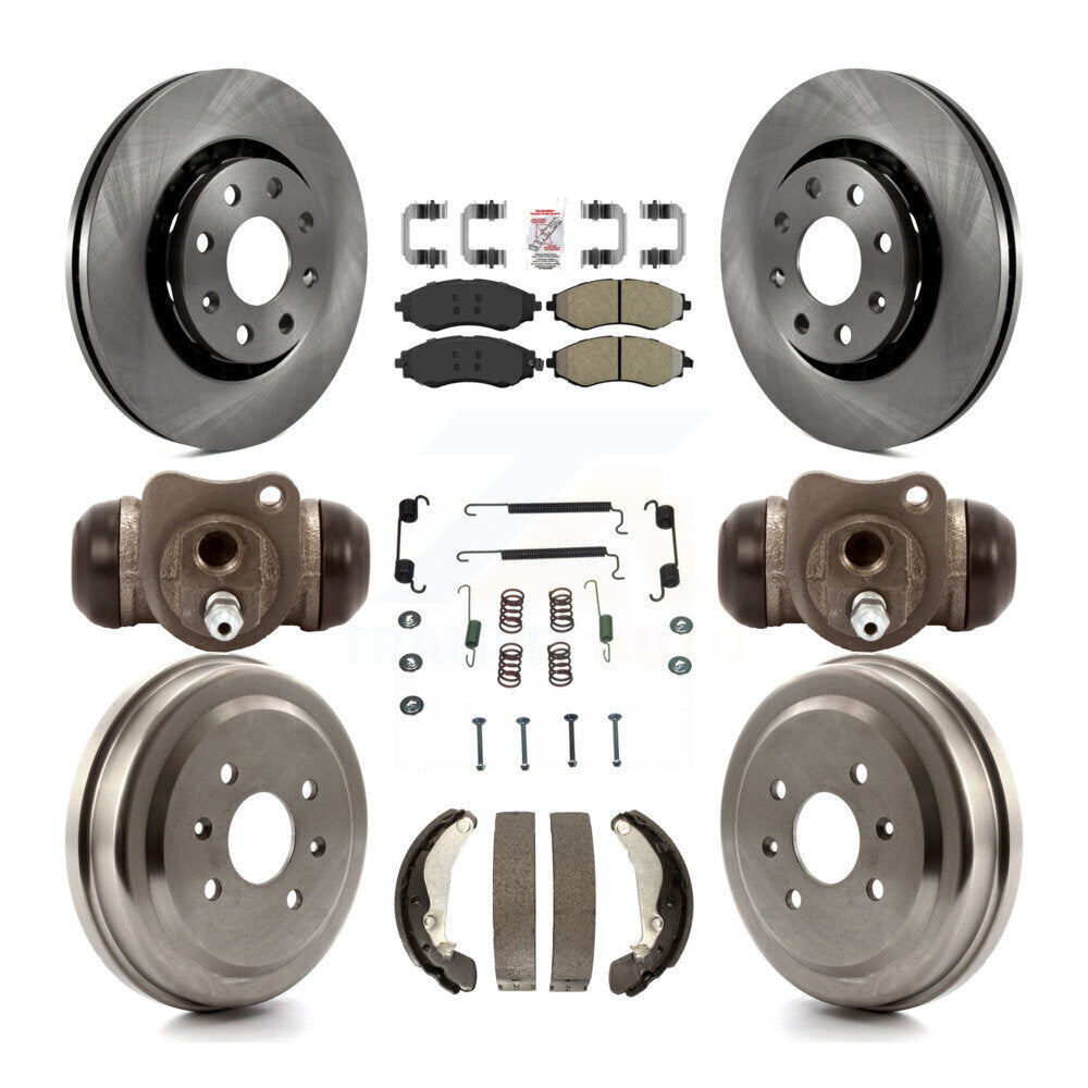 Front Rear Brake Rotors Semi-Metallic Pad Drum Kit (9Pc) For Chevrolet Aveo Pontiac Aveo5 K8A-105527