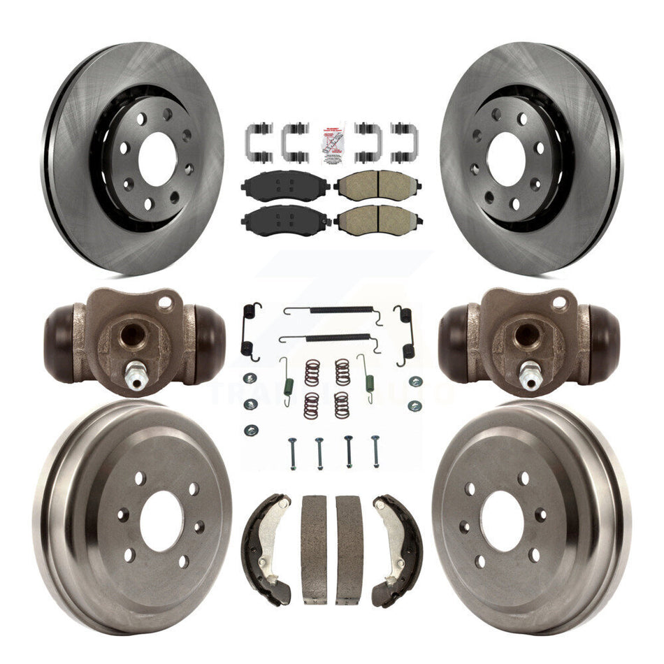 Front Rear Brake Rotors Semi-Metallic Pad Drum Kit (9Pc) For Chevrolet Aveo Pontiac Aveo5 K8A-105527