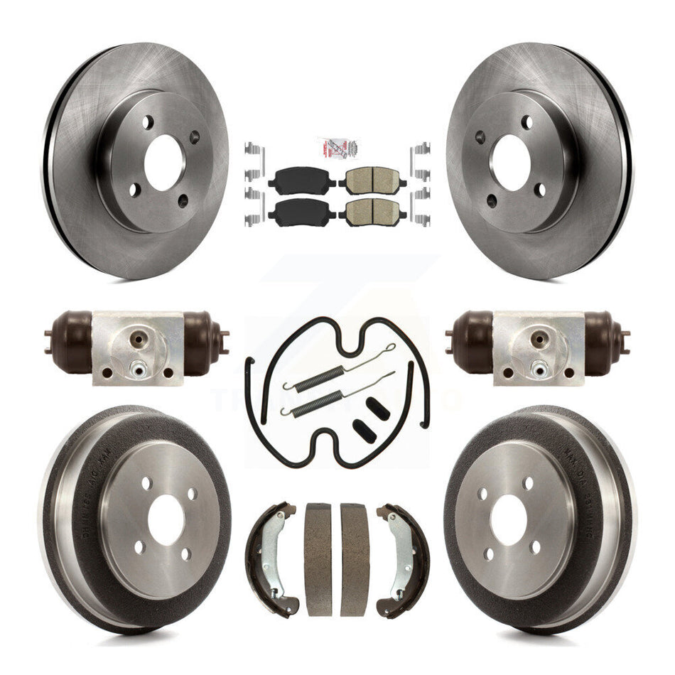 Front Rear Brake Rotor Ceramic Pad Drum Kit (9Pc) For Pontiac Chevrolet Cobalt Saturn Ion K8A-105531