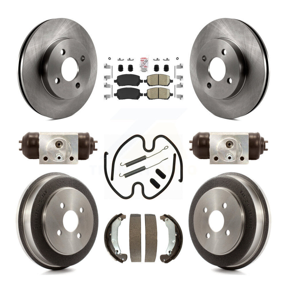 Front Rear Brake Rotor Ceramic Pad Drum Kit (9Pc) For Pontiac Chevrolet Cobalt Saturn Ion K8A-105532