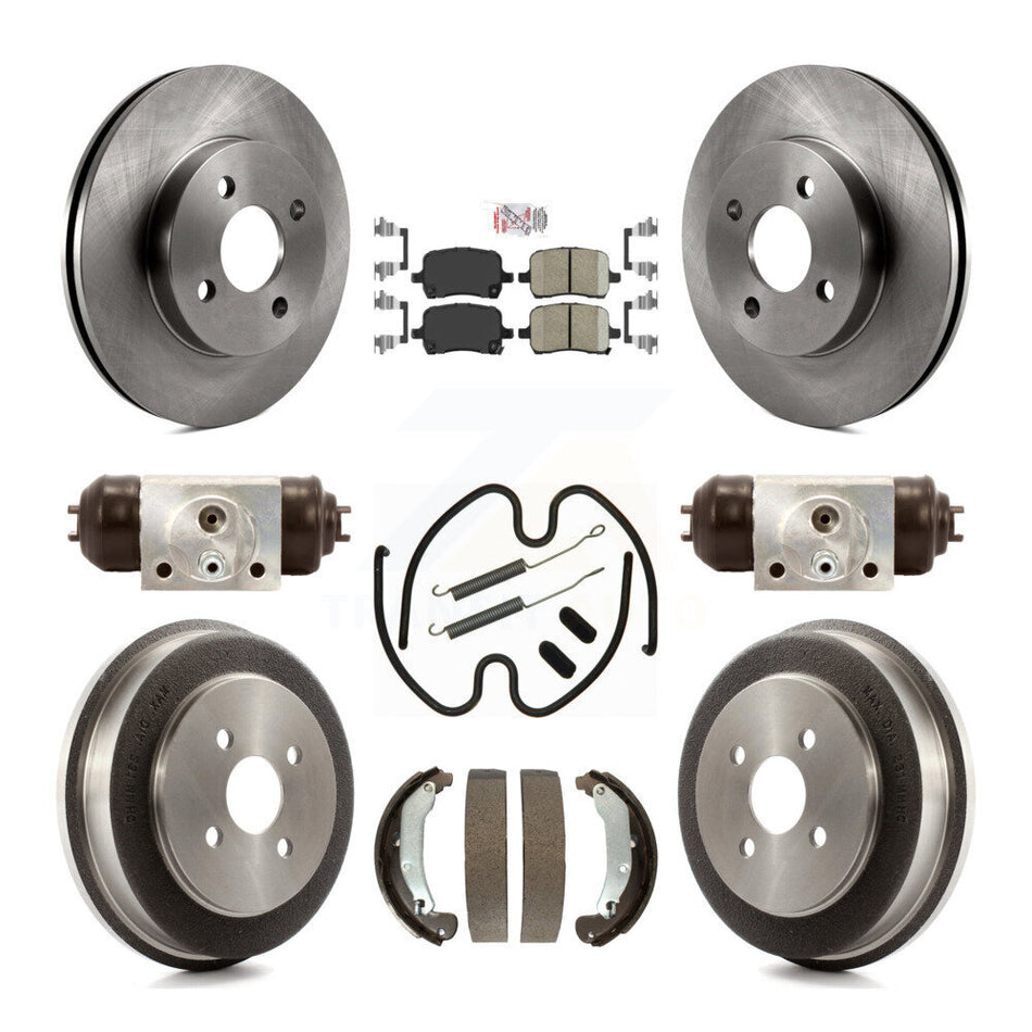 Front Rear Brake Rotor Ceramic Pad & Drum Kit (9Pc) For 07-08 Pontiac G5 Disc rear brakes K8A-105540