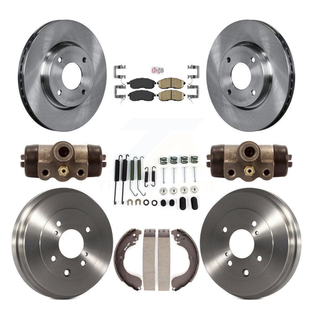 Front Rear Disc Brake Rotors Ceramic Pads And Drum Kit (9Pc) For Nissan Sentra Cube K8A-105541