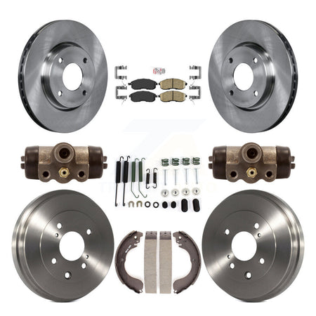 Front Rear Disc Brake Rotors Ceramic Pads And Drum Kit (9Pc) For Nissan Sentra Cube K8A-105541