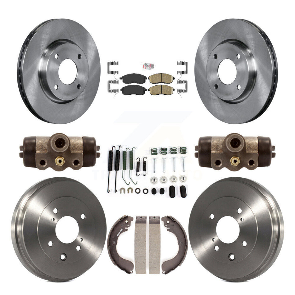 Front Rear Disc Brake Rotors Ceramic Pads And Drum Kit (9Pc) For Nissan Sentra Cube K8A-105541