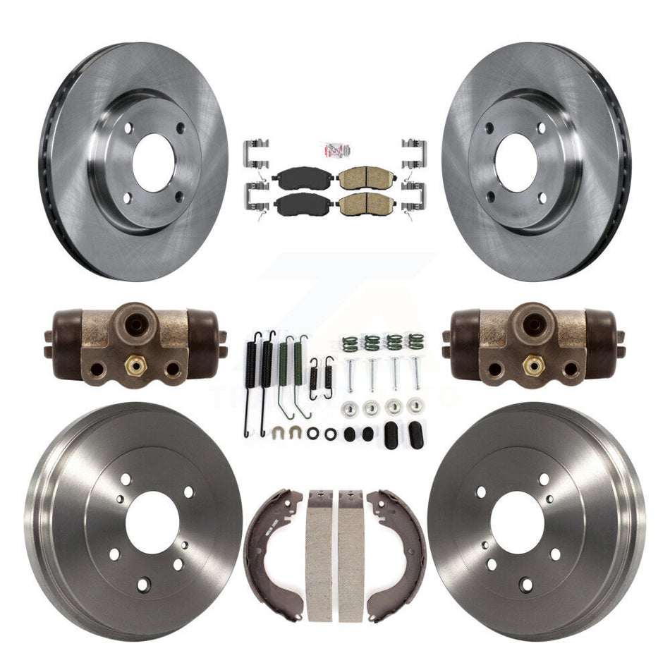 Front Rear Disc Brake Rotors Ceramic Pads And Drum Kit (9Pc) For Nissan Sentra Cube K8A-105541