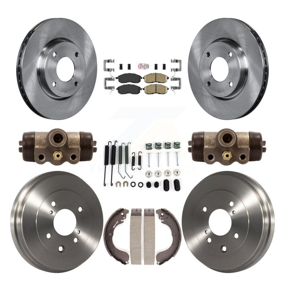 Front Rear Disc Brake Rotors Ceramic Pads And Drum Kit (9Pc) For Nissan Sentra Cube K8A-105542