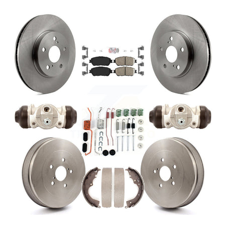 Front Rear Disc Brake Rotors Ceramic Pads And Drum Kit (9Pc) For 2004-2010 Toyota Sienna K8A-105544