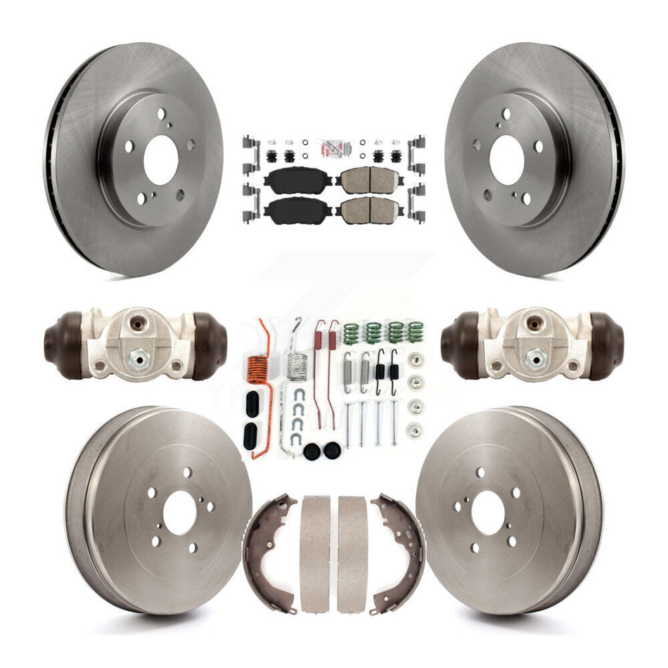 Front Rear Disc Brake Rotors Ceramic Pads And Drum Kit (9Pc) For 2004-2010 Toyota Sienna K8A-105545