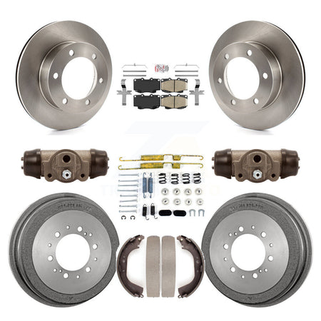 Front Rear Brake Rotor Ceramic Pad And Drum Kit (9Pc) For Toyota Tacoma With 6 Lug Wheels K8A-105556